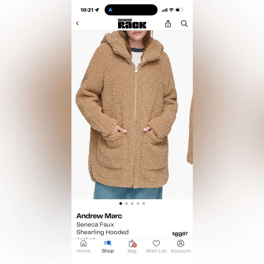 Andrew Marc Tan Teddy Jacket
